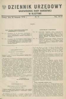 Dziennik Urzędowy Wojewódzkiej Rady Narodowej w Olsztynie. 1978, nr 11 (25 listopada)