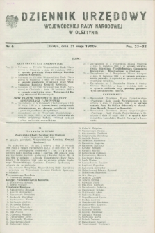 Dziennik Urzędowy Wojewódzkiej Rady Narodowej w Olsztynie. 1980, nr 6 (31 maja)