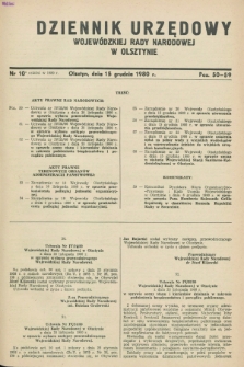 Dziennik Urzędowy Wojewódzkiej Rady Narodowej w Olsztynie. 1980, nr 10 (15 grudnia)