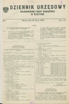 Dziennik Urzędowy Wojewódzkiej Rady Narodowej w Olsztynie. 1981, nr 1 (20 lutego)