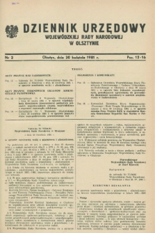 Dziennik Urzędowy Wojewódzkiej Rady Narodowej w Olsztynie. 1981, nr 3 (30 kwietnia)