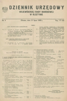 Dziennik Urzędowy Wojewódzkiej Rady Narodowej w Olsztynie. 1981, nr 4 (31 lipca)