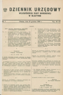 Dziennik Urzędowy Wojewódzkiej Rady Narodowej w Olsztynie. 1981, nr 7 (31 grudnia)