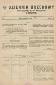 Dziennik Urzędowy Wojewódzkiej Rady Narodowej w Olsztynie. 1982, nr 1 (2 lutego)