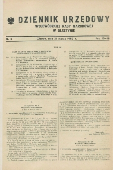 Dziennik Urzędowy Wojewódzkiej Rady Narodowej w Olsztynie. 1982, nr 3 (31 marca)