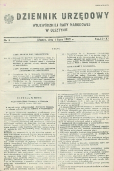 Dziennik Urzędowy Wojewódzkiej Rady Narodowej w Olsztynie. 1982, nr 5 (1 lipca)