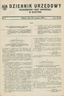Dziennik Urzędowy Wojewódzkiej Rady Narodowej w Olsztynie. 1982, nr 6 (30 września)