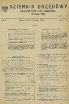 Dziennik Urzędowy Wojewódzkiej Rady Narodowej w Olsztynie. 1983, nr 2 (28 lutego)