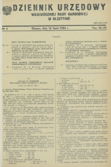 Dziennik Urzędowy Wojewódzkiej Rady Narodowej w Olsztynie. 1983, nr 4 (16 lipca)