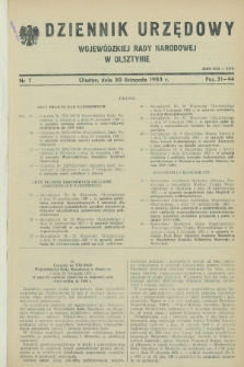 Dziennik Urzędowy Wojewódzkiej Rady Narodowej w Olsztynie. 1983, nr 7 (30 listopada)