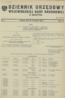 Dziennik Urzędowy Wojewódzkiej Rady Narodowej w Olsztynie. 1984, nr 4 (10 kwietnia)