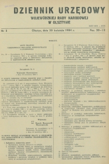 Dziennik Urzędowy Wojewódzkiej Rady Narodowej w Olsztynie. 1984, nr 5 (30 kwietnia)