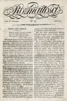Rozmaitości : pismo dodatkowe do Gazety Lwowskiej. 1835, nr 47