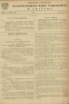 Dziennik Urzędowy Wojewódzkiej Rady Narodowej w Gdańsku. 1952, nr 3 (10 lutego)