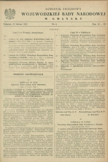 Dziennik Urzędowy Wojewódzkiej Rady Narodowej w Gdańsku. 1952, nr 4 (25 lutego)