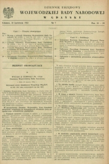 Dziennik Urzędowy Wojewódzkiej Rady Narodowej w Gdańsku. 1952, nr 7 (10 kwietnia)