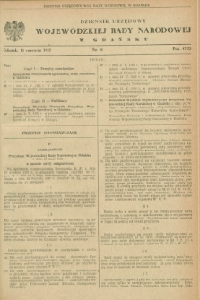 Dziennik Urzędowy Wojewódzkiej Rady Narodowej w Gdańsku. 1952, nr 10 (13 czerwca)