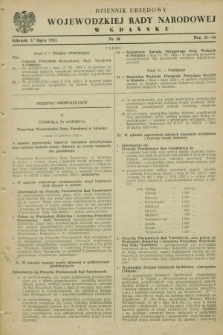 Dziennik Urzędowy Wojewódzkiej Rady Narodowej w Gdańsku. 1953, nr 10 (17 lipca)