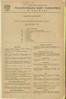 Dziennik Urzędowy Wojewódzkiej Rady Narodowej w Gdańsku. 1954, Skorowidz alfabetyczny