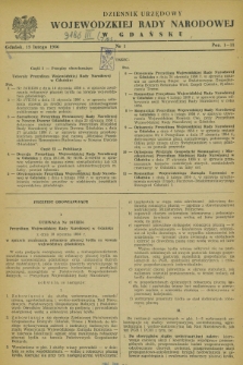 Dziennik Urzędowy Wojewódzkiej Rady Narodowej w Gdańsku. 1956, nr 1 (15 lutego)