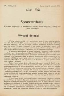 [Kadencja IX, sesja I, al. 1026] Alegata do Sprawozdań Stenograficznych z Pierwszej Sesyi Dziewiątego Peryodu Sejmu Krajowego Królestwa Galicyi i Lodomeryi z Wielkiem Księstwem Krakowskiem z roku 1913. Alegat 1026