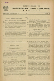 Dziennik Urzędowy Wojewódzkiej Rady Narodowej w Gdańsku. 1957, nr 7 (30 października)