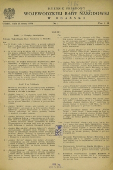 Dziennik Urzędowy Wojewódzkiej Rady Narodowej w Gdańsku. 1958, nr 1 (10 marca)