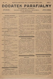 Dodatek Parafjalny do tygodnika „Niedziela” Parafji Matki Boskiej Anielskiej w Dąbrowie-Górniczej. 1934, nr 37