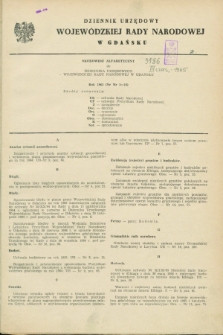 Dziennik Urzędowy Wojewódzkiej Rady Narodowej w Gdańsku. 1965, Skorowidz alfabetyczny