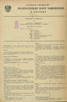 Dziennik Urzędowy Wojewódzkiej Rady Narodowej w Gdańsku. 1967, Skorowidz alfabetyczny