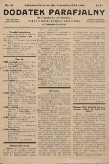 Dodatek Parafjalny do tygodnika „Niedziela” Parafji Matki Boskiej Anielskiej w Dąbrowie-Górniczej. 1934, nr 41