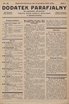 Dodatek Parafjalny do tygodnika „Niedziela” Parafji Matki Boskiej Anielskiej w Dąbrowie-Górniczej. 1934, nr 42