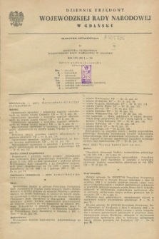 Dziennik Urzędowy Wojewódzkiej Rady Narodowej w Gdańsku. 1971, Skorowidz alfabetyczny