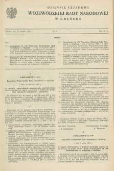 Dziennik Urzędowy Wojewódzkiej Rady Narodowej w Gdańsku. 1973, nr 9 (14 czerwca)