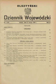 Olsztyński Dziennik Wojewódzki. R.4, nr 7 (25 marca 1948) = nr 40