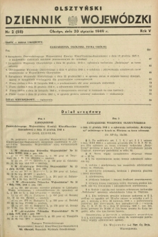 Olsztyński Dziennik Wojewódzki. R.5, nr 2 (20 stycznia 1949) = nr (58)