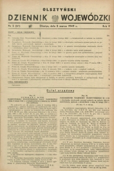 Olsztyński Dziennik Wojewódzki. R.5, nr 5 (5 marca 1949) = nr (61)