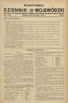 Olsztyński Dziennik Wojewódzki. R.5, nr 6 (20 marca 1949) = nr (62)