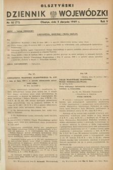 Olsztyński Dziennik Wojewódzki. R.5, nr 15 (5 sierpnia 1949) = nr (71)