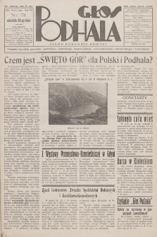 Głos Podhala : aktualny tygodnik powiatów: gorlickiego, jasielskiego, limanowskiego, nowosądeckiego, nowotarskiego i żywieckiego. 1935, nr 31