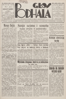 Głos Podhala : aktualny tygodnik powiatów: gorlickiego, jasielskiego, limanowskiego, nowosądeckiego, nowotarskiego i żywieckiego. 1935, nr 40