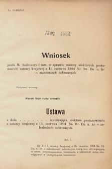 [Kadencja IX, sesja I, al. 1082] Alegata do Sprawozdań Stenograficznych z Pierwszej Sesyi Dziewiątego Peryodu Sejmu Krajowego Królestwa Galicyi i Lodomeryi z Wielkiem Księstwem Krakowskiem z roku 1913. Alegat 1082