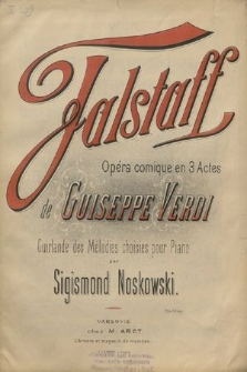 Falstaff : Opéra comique en 3 actes