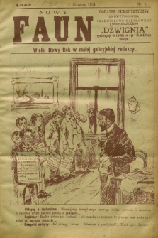 Nowy Faun : dodatek humorystyczny do dwutygodnika przemysłowo-handlowego i gospodarczego „Dźwignia”. 1901, nr 1 (1 stycznia)
