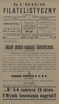 Kurjer Filatelistyczny : organ Polskiego Klubu Filatelistów we Lwowie, Polskiego Związku Akademików Filatelistów. 1924, nr 5-6
