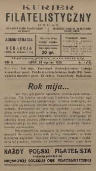 Kurjer Filatelistyczny : organ Polskiego Klubu Filatelistów we Lwowie, Polskiego Związku Akademików Filatelistów. 1925, nr 1