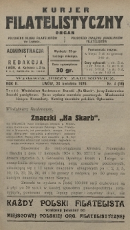 Kurjer Filatelistyczny : organ Polskiego Klubu Filatelistów we Lwowie, Polskiego Związku Akademików Filatelistów. 1925, nr 4