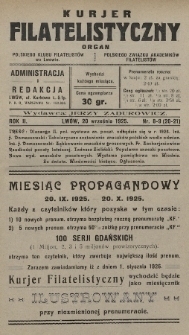 Kurjer Filatelistyczny : organ Polskiego Klubu Filatelistów we Lwowie, Polskiego Związku Akademików Filatelistów. 1925, nr 8-9
