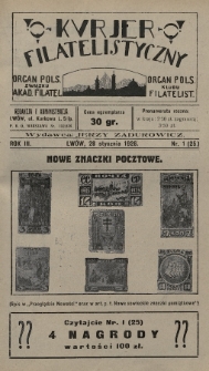 Kurjer Filatelistyczny : organ Pols. Związku Akad. Filatel. : organ Pols. Klubu Filatelist. 1926, nr 1