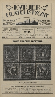 Kurjer Filatelistyczny : organ Pols. Związku Akad. Filatel. : organ Pols. Klubu Filatelist. 1926, nr 3